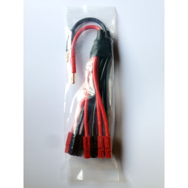 4mm Banana plug to 6 x Sermos Connectors in Parallel [SERMOSPARALEAD]